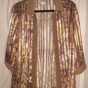 R&M Richards Metallic Gold and Tan Cape